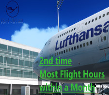2nd time most Flight hours within a Month - given for completing the most Flight Hours within a Month the second time