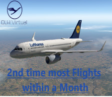 2nd time most Flights within a Month - given for completing the most Flights within a Month the second time